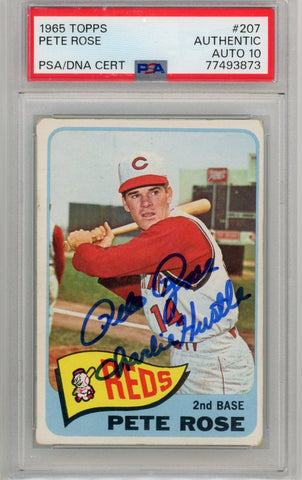 PETE ROSE - 1965 Baseball Topps Signed PSA Authentic/Auto 10