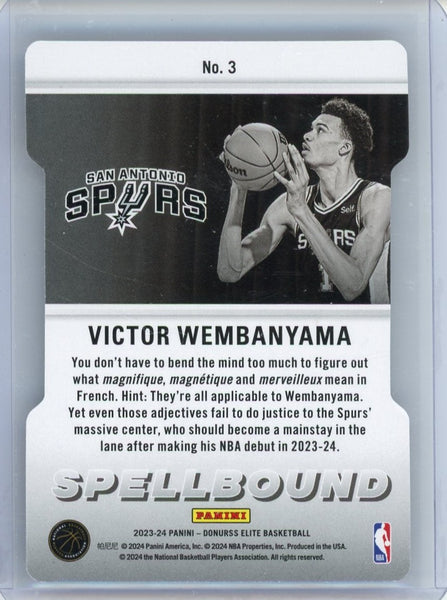 VICTOR WEMBANYAMA - 2023-24 Basketball Elite "Spellbound" Orange Rookie