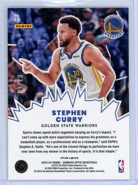 STEPHEN CURRY - 2022-23 Basketball Optic "My House" Gold 7/10