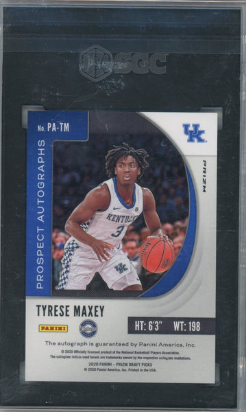 TYRESE MAXEY - 2020-21 Basketball Prizm Draft Red Ice Auto SGC 9.5