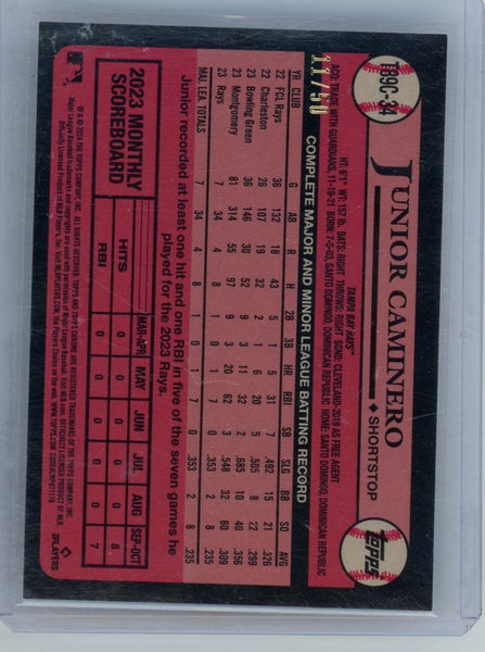 JUNIOR CAMINERO - 2024 Baseball Topps Series One Gold 1983 Rookie 11/50