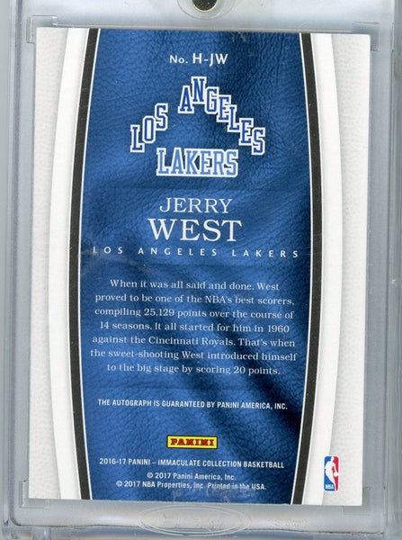 JERRY WEST - 2016-17 Basketball Immaculate Historical Significance Auto /99