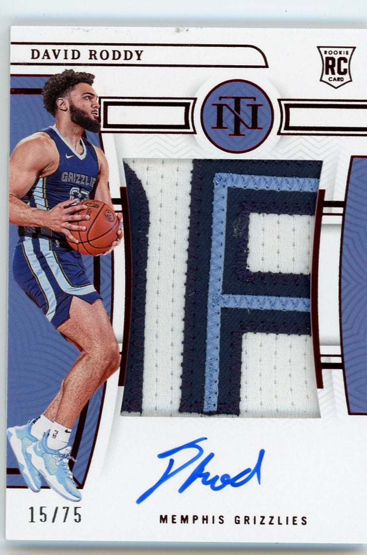 DAVID RODDY - 2022-23 Basketball National Treasures Red Rookie Patch Auto 15/75