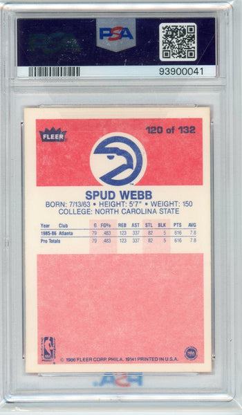 SPUD WEBB - 1986 Basketball Fleer PSA 8