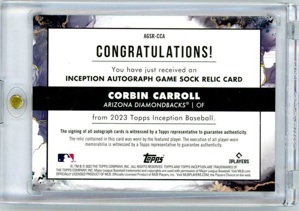 CORBIN CARROLL - 2023 Baseball Inception Relic Auto 03/25