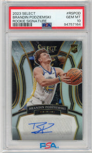 BRANDON PODZIEMSKI - 2023-24 Basketball Select Silver Rookie Auto 56/125 PSA 10