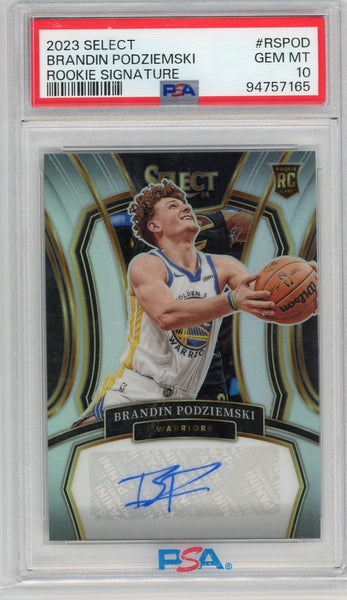 BRANDON PODZIEMSKI - 2023-24 Basketball Select Silver Rookie Auto 43/125 PSA 10