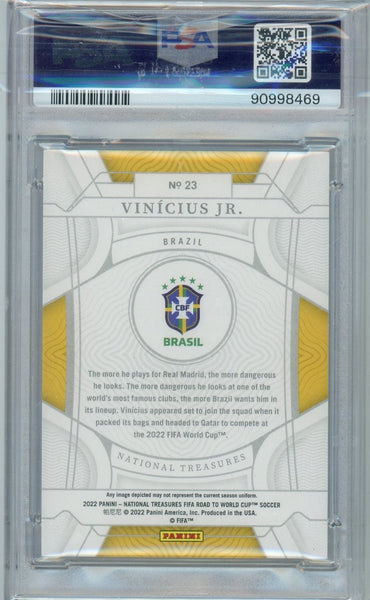 VINICIUS JR - 2022 Soccer National Treasures Emerald 5/5 PSA 10