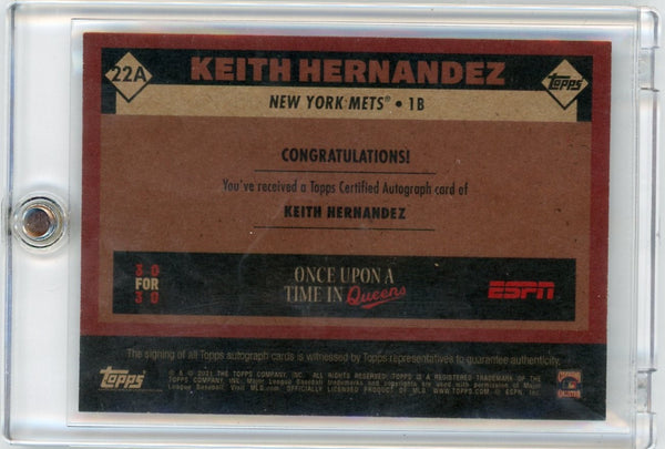 KEITH HERNANDEZ - 2021 Baseball Once Upon a Time in Queens Auto 15/86