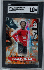 EDUARDO CAMAVINGA - 2020-21 Soccer Topps Chrome Orange Bubbles "Joga Bonita" Rookie SGC 10