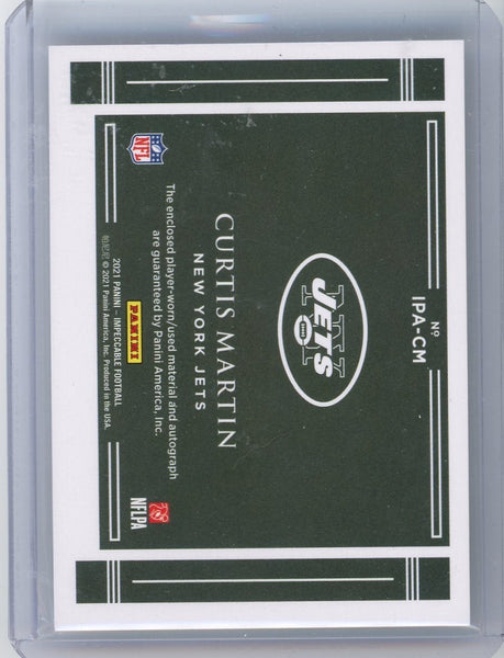 CURTIS MARTIN - 2021 Football Impeccable Gold Patch Auto 3/10