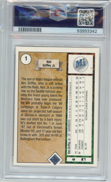 KEN GRIFFEY JR - 1989 Baseball Upper Deck Rookie PSA 8