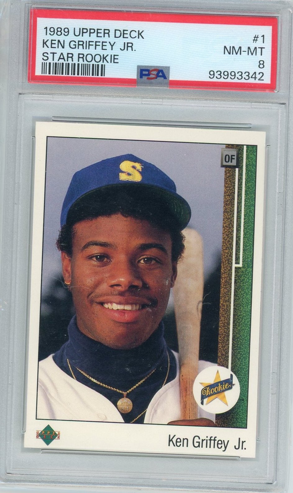 KEN GRIFFEY JR - 1989 Baseball Upper Deck Rookie PSA 8