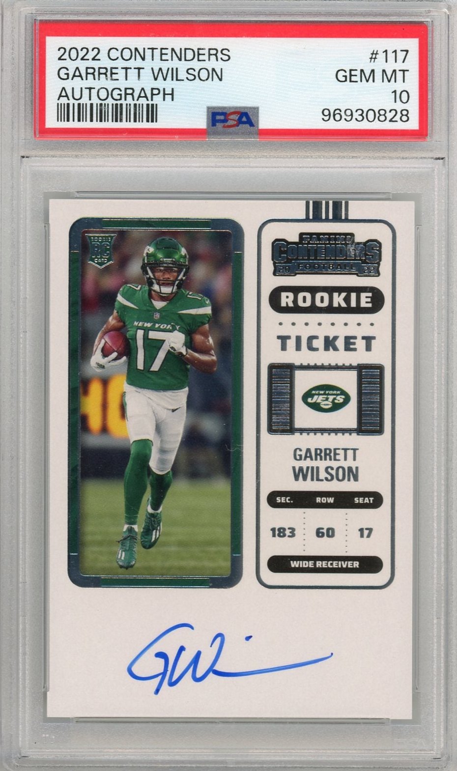 GARRETT WILSON - 2022 Football Contenders Rookie Auto PSA 10