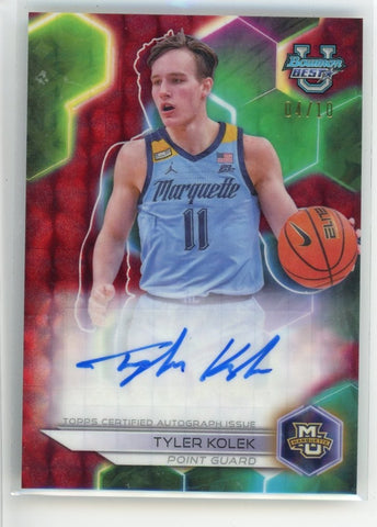 TYLER KOLEK - 2023-24 Basketball Bowman's Best U Red Geometric Auto 4/10