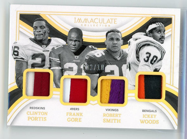 CLINTON PORTIS / FRANK GORE / ROBERT SMITH / ICKEY WOODS - 2023 Football Immaculate Quad Patch 3/10