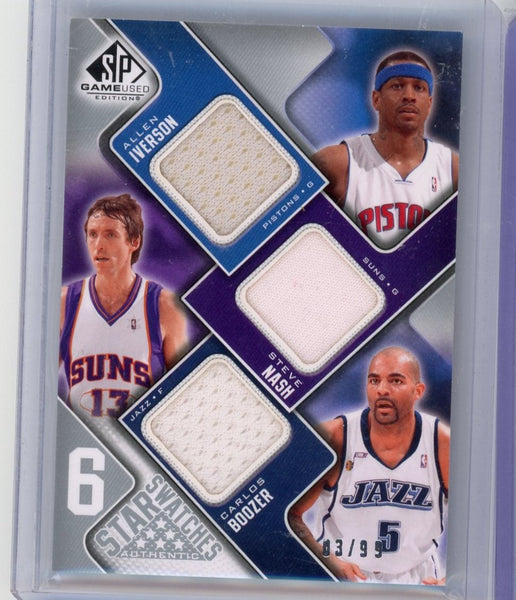 WEST / MING / BRYANT /IVERSON / NASH / BOOZER - 2009-10 Basketball SP Game Used 6 Star Swatches 3/99