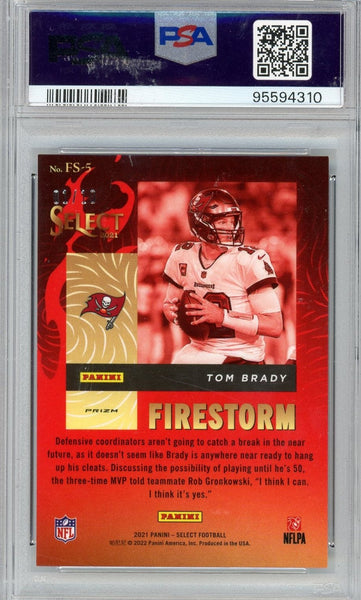 TOM BRADY - 2021 Football Select "Firestorm" Gold 1/10 PSA 9