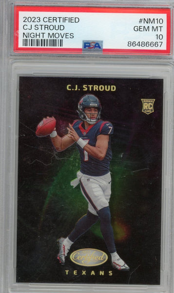 CJ STROUD - 2023 Football Certified "Night Moves" Rookie PSA 10