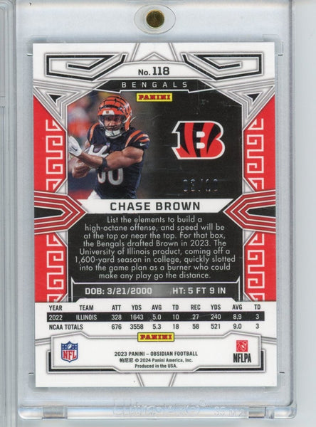 CHASE BROWN - 2023 Football Obsidian Yellow Etch Rookie 3/10