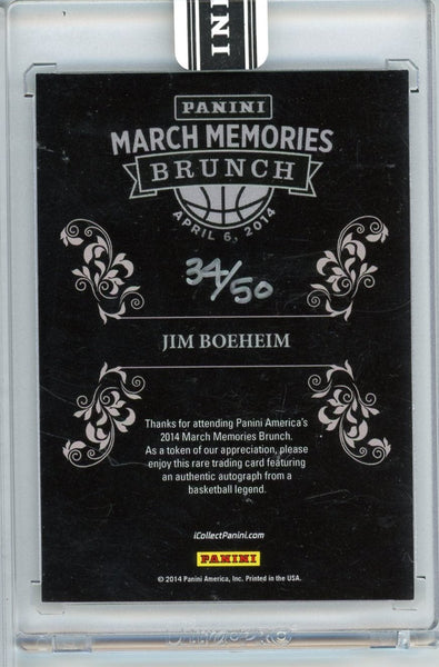 JIM BOEHEIM - 2014 Panini March Memories Auto 34/50