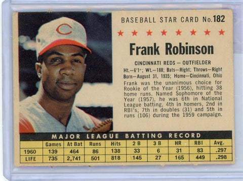 FRANK ROBINSON - 1961 Baseball Post Cereal #182 Company Perforated