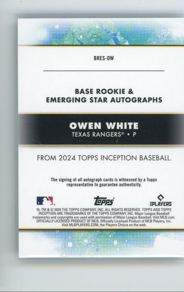 OWEN WHITE - 2024 Baseball Inception Black Rookie Auto 1/1