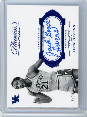 JACK GOOSE GIVENS - 2017 Basketball Flawless Sapphire Blue Auto Team Slogan 13/20