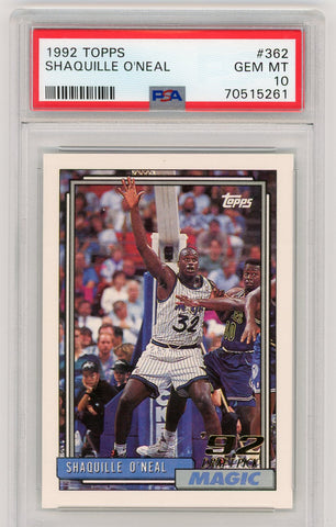 SHAQUILLE O’NEAL-1992 Basketball Topps RC PSA 10