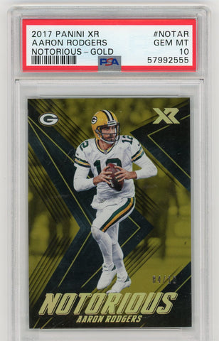AARON RODGERS-2017 Football XR Notorious Gold 4/10 PSA 10