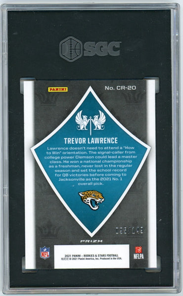 TREVOR LAWRENCE - 2021 Football Rookies & Stars White Crusade 95/149 SGC 10