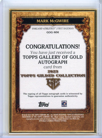 Mark McGwire - 2023 Baseball Topps Gilded Collection Auto Gold Frame 30/30