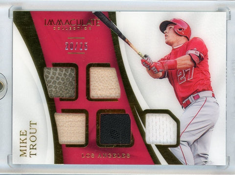 MIKE TROUT - 2017 Baseball Panini Immaculate 5 Way Patch 20/25
