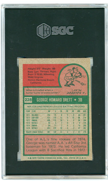 GEORGE BRETT - 1975 Baseball Topps Mini #228 Rookie Card SGC 5
