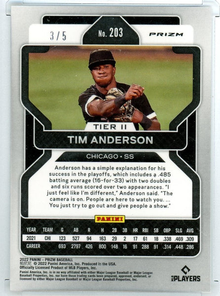 TIM ANDERSON - 2022 Baseball Prizm Quick Pitch White Circles 3/5