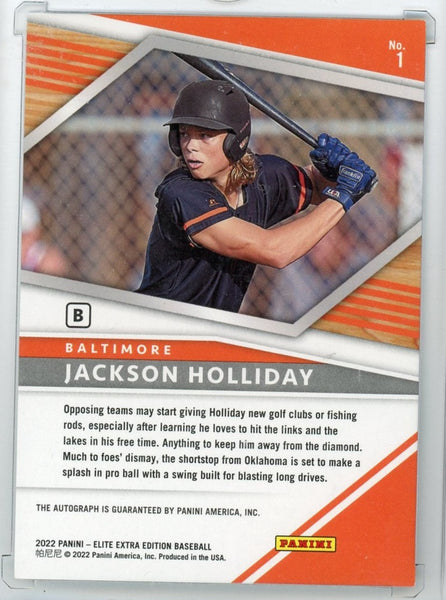 JACKSON HOLLIDAY - 2022 Baseball Elite Extra Edition "Prime Numbers" Auto 35/61
