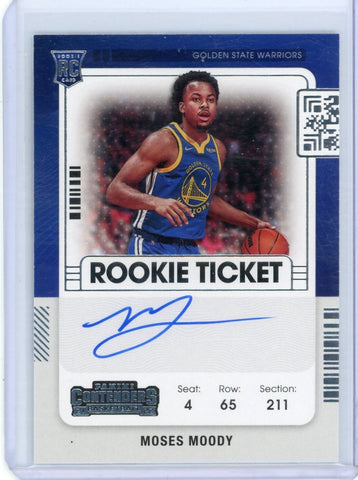 MOSES MOODY - 2021-22 Basketball Panini Contenders Rookie Ticket Auto