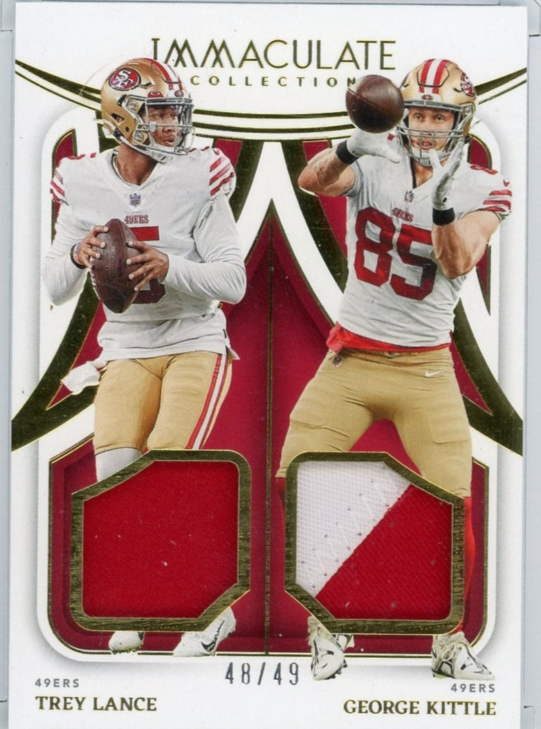 TREY LANCE / GEORGE KITTLE - 2022 Football Immaculate Dual Patch 48/49