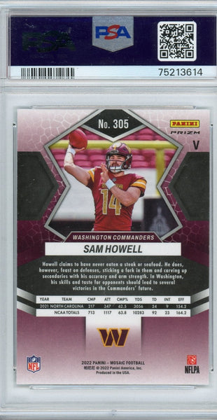 SAM HOWELL - 2022 Football Mosaic Silver Variation Rookie PSA 10