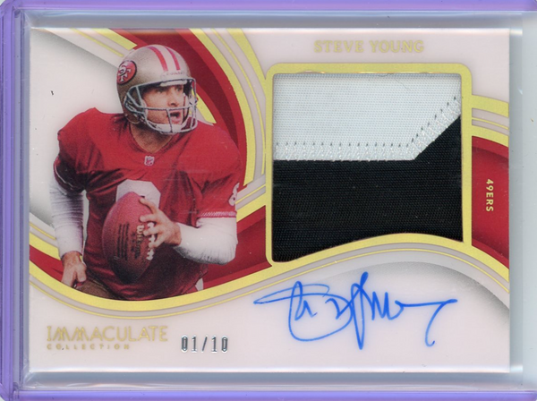 STEVE YOUNG - 2023 Football Panini Immaculate Premium Patch Auto 01/10