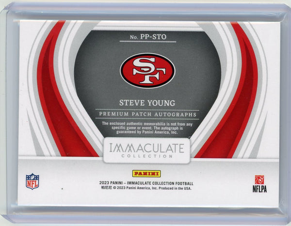 STEVE YOUNG - 2023 Football Panini Immaculate Premium Patch Auto 01/10