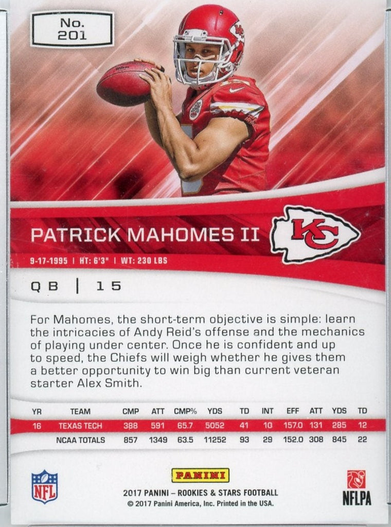 PATRICK MAHOMES - 2017 Football Rookies and Stars Rookie – Roadshow Cards