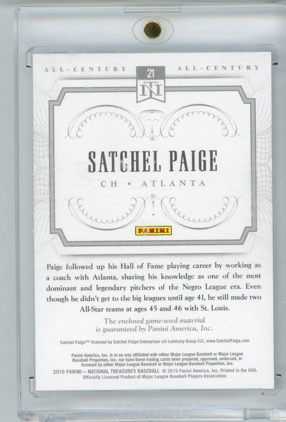 SATCHEL PAIGE - 2015 Baseball National Treasures "All-Century" Patch 1/1
