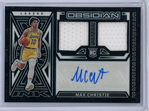 MAX CHRISTIE - 2022-23 Basketball Obsidian Rookie Jersey Auto 60/99