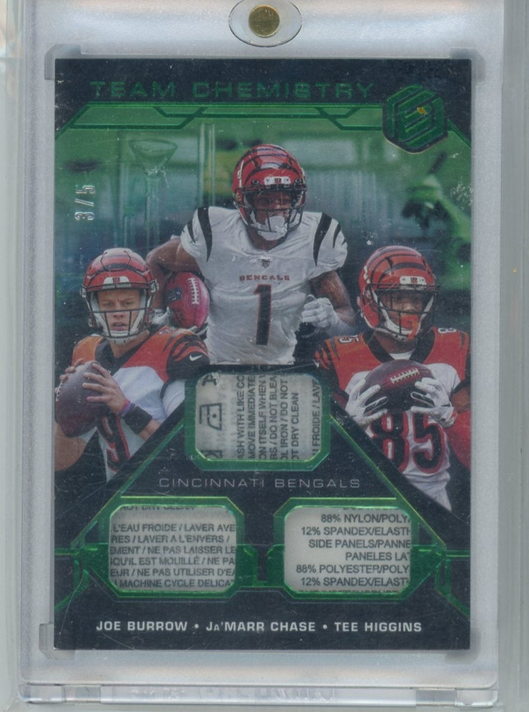 2021 joe burrow jamarr chase tee higgins elements team chemistry /75