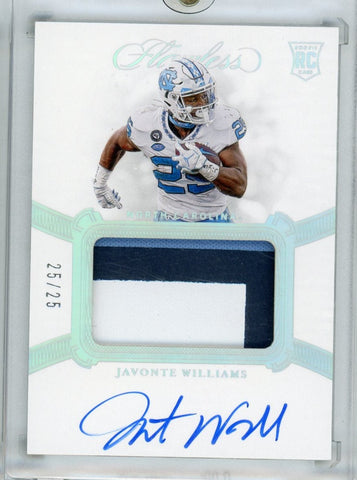 JAVONTE WILLIAMS - 2021 Football Flawless Collegiate Rookie Patch Auto 25/25