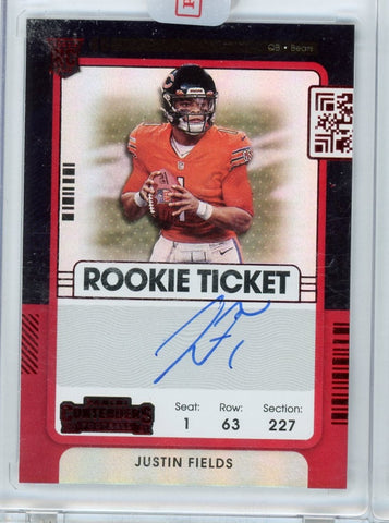 JUSTIN FIELDS - 2021 Football Contenders Red Zone Rookie Auto