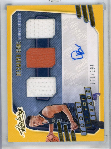 DESMOND BANE - 2020-21 Basketball Absolute "Tools of the Trade" Rookie Jersey Auto 171/199