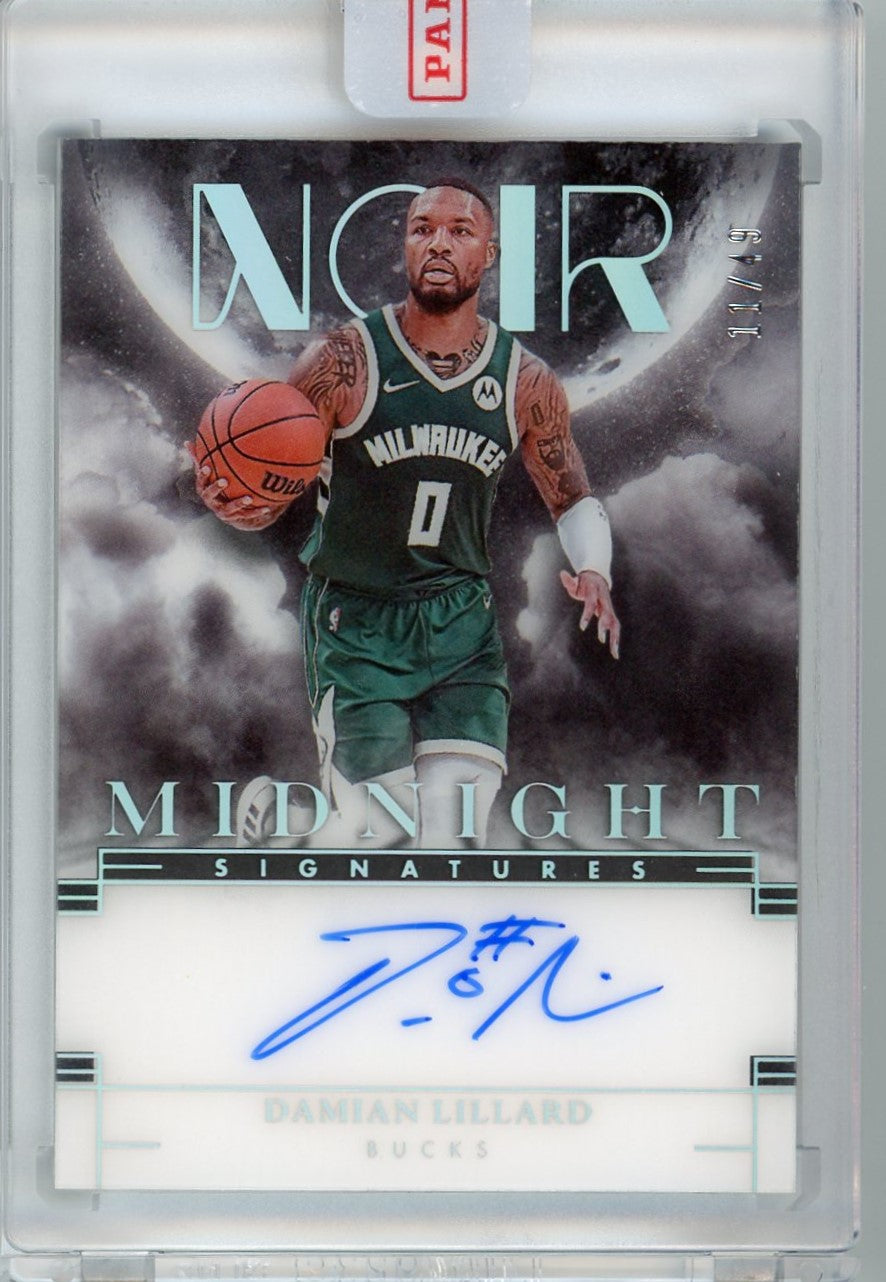 DAMIAN LILLARD - 2023/24 Basketball Panini Noir Midnight Signatures Auto 11/49