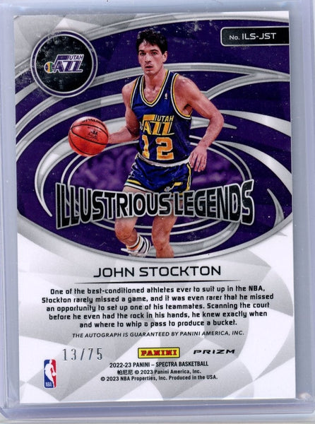 JOHN STOCKTON - 2022-23 Basketball Spectra "Illustrious Legends" Auto 13/75